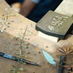 Josephine Gommersall at work in the YAS silversmiths starter studio at Persistence Works in Sheffield 2017